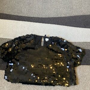 A New Day Black Sequin Top
